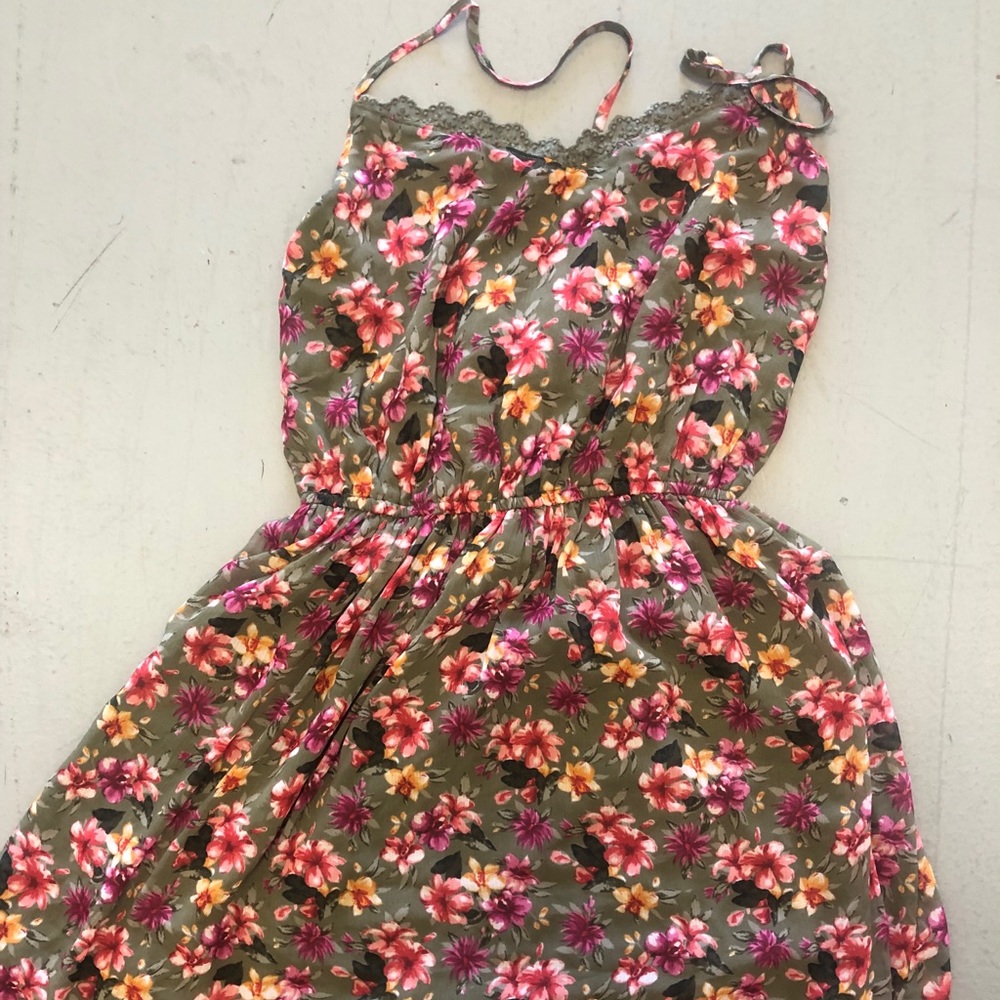 Green floral dress